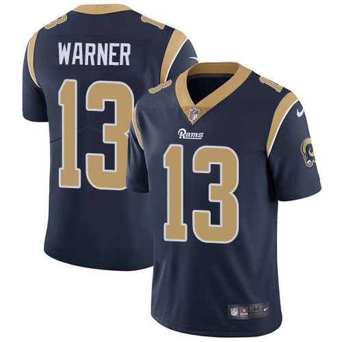 Youth Nike Los Angeles Rams #13 Kurt Warner Navy Blue Team Color Stitched NFL Vapor Untouchable Limited Jersey