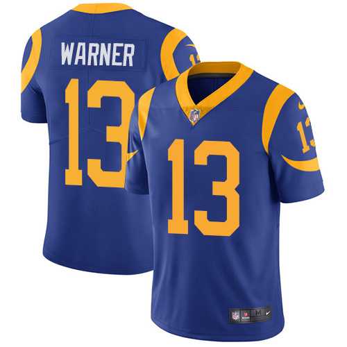 Youth Nike Los Angeles Rams #13 Kurt Warner Royal Blue Alternate Stitched NFL Vapor Untouchable Limited Jersey