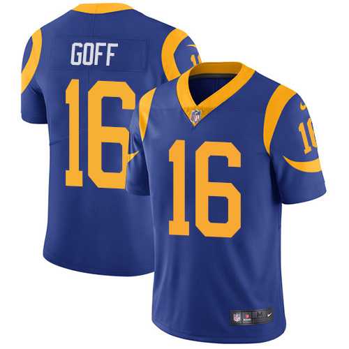 Youth Nike Los Angeles Rams #16 Jared Goff Royal Blue Alternate Stitched NFL Vapor Untouchable Limited Jersey