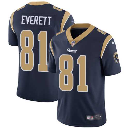 Youth Nike Los Angeles Rams #81 Gerald Everett Navy Blue Team Color Stitched NFL Vapor Untouchable Limited Jersey
