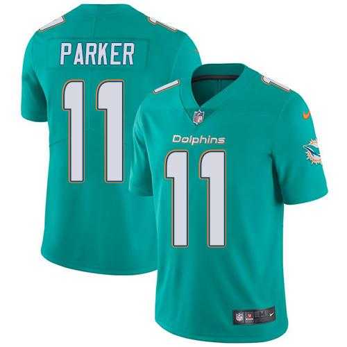 Youth Nike Miami Dolphins #11 DeVante Parker Aqua Green Team Color Stitched NFL Vapor Untouchable Limited Jersey