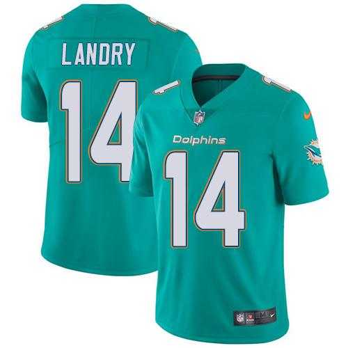 Youth Nike Miami Dolphins #14 Jarvis Landry Aqua Green Team Color Stitched NFL Vapor Untouchable Limited Jersey