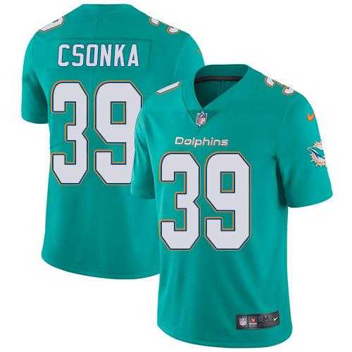Youth Nike Miami Dolphins #39 Larry Csonka Aqua Green Team Color Stitched NFL Vapor Untouchable Limited Jersey