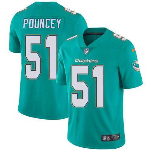 Youth Nike Miami Dolphins #51 Mike Pouncey Aqua Green Team Color Stitched NFL Vapor Untouchable Limited Jersey