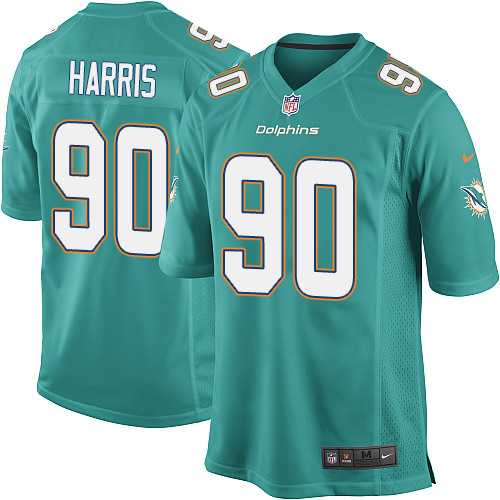 Youth Nike Miami Dolphins #90 Charles Harris Aqua Green Team Color Stitched NFL Elite Jersey
