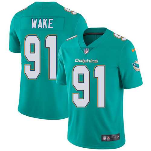 Youth Nike Miami Dolphins #91 Cameron Wake Aqua Green Team Color Stitched NFL Vapor Untouchable Limited Jersey