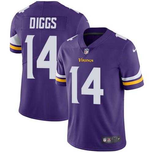 Youth Nike Minnesota Vikings #14 Stefon Diggs Purple Team Color Stitched NFL Vapor Untouchable Limited Jersey