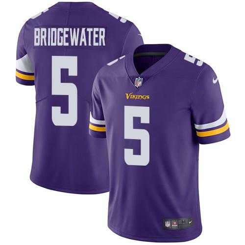 Youth Nike Minnesota Vikings #5 Teddy Bridgewater Purple Team Color Stitched NFL Vapor Untouchable Limited Jersey Youth Nike Minnesota Vikings #5 Teddy Bridgewater Purple Team Color Stitched NFL Vapor Untouchable Limited Jersey