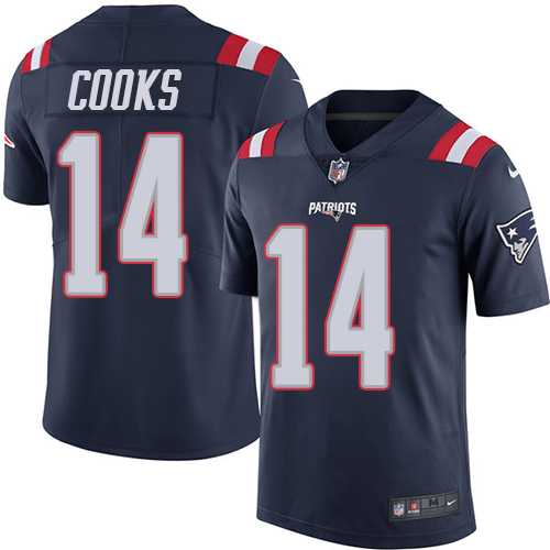 Youth Nike New England Patriots #14 Brandin Cooks Navy Blue Stitched NFL Limited Rush Jersey