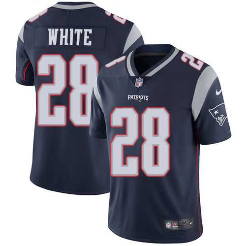 Youth Nike New England Patriots #28 James White Navy Blue Team Color Stitched NFL Vapor Untouchable Limited Jersey