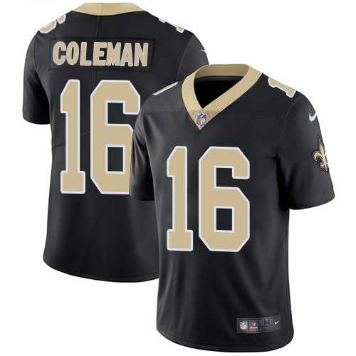 Youth Nike New Orleans Saints #16 Brandon Coleman Black Team Color Stitched NFL Vapor Untouchable Limited Jersey