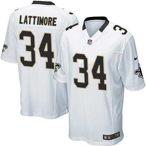 Youth Nike New Orleans Saints #34 Marshon Lattimore White Stitched NFL Elite Jersey