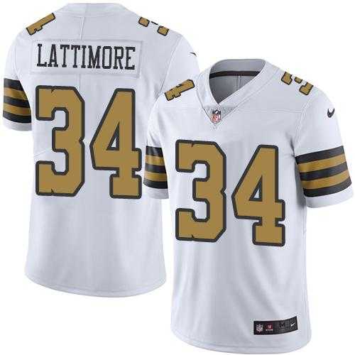 Youth Nike New Orleans Saints #34 Marshon Lattimore White Stitched NFL Limited Rush Jersey