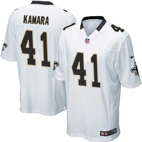 Youth Nike New Orleans Saints #41 Alvin Kamara White Stitched NFL Elite Jersey
