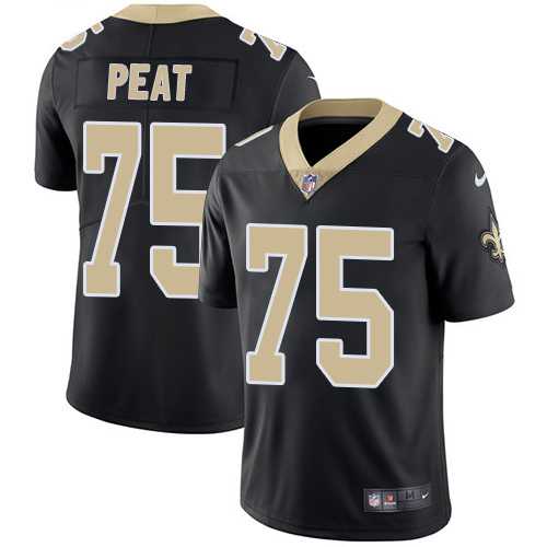 Youth Nike New Orleans Saints #75 Andrus Peat Black Team Color Stitched NFL Vapor Untouchable Limited Jersey