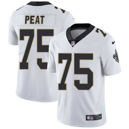Youth Nike New Orleans Saints #75 Andrus Peat White Stitched NFL Vapor Untouchable Limited Jersey