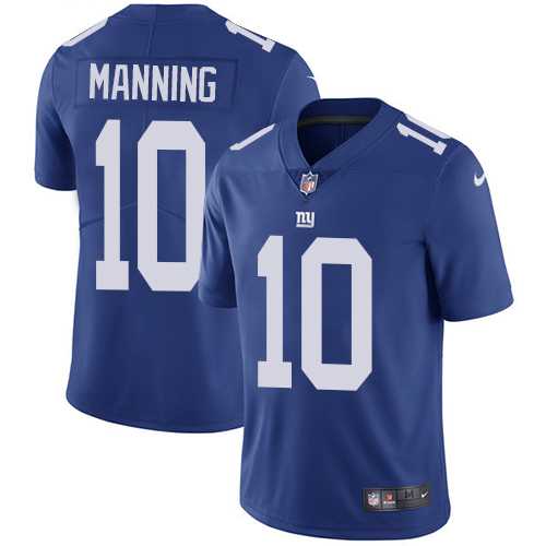 Youth Nike New York Giants #10 Eli Manning Royal Blue Team Color Stitched NFL Vapor Untouchable Limited Jersey