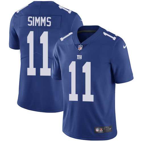 Youth Nike New York Giants #11 Phil Simms Royal Blue Team Color Stitched NFL Vapor Untouchable Limited Jersey
