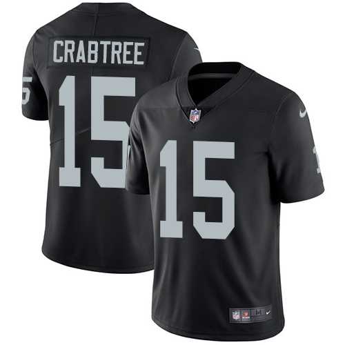 Youth Nike Oakland Raiders #15 Michael Crabtree Black Team Color Stitched NFL Vapor Untouchable Limited Jersey