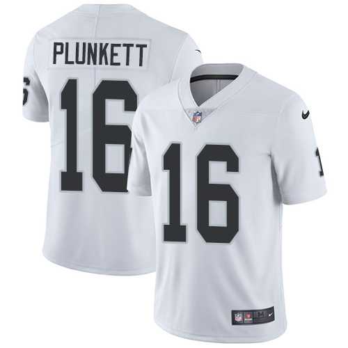 Youth Nike Oakland Raiders #16 Jim Plunkett White Stitched NFL Vapor Untouchable Limited Jersey