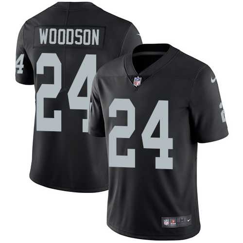 Youth Nike Oakland Raiders #24 Charles Woodson Black Team Color Stitched NFL Vapor Untouchable Limited Jersey
