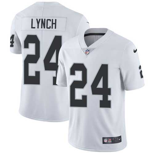 Youth Nike Oakland Raiders #24 Marshawn Lynch White Stitched NFL Vapor Untouchable Limited Jersey