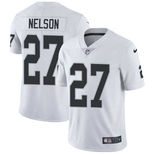 Youth Nike Oakland Raiders #27 Reggie Nelson White Stitched NFL Vapor Untouchable Limited Jersey