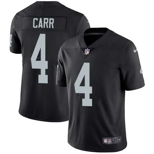 Youth Nike Oakland Raiders #4 Derek Carr Black Team Color Stitched NFL Vapor Untouchable Limited Jersey