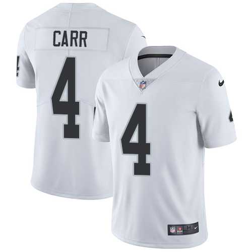 Youth Nike Oakland Raiders #4 Derek Carr White Stitched NFL Vapor Untouchable Limited Jersey