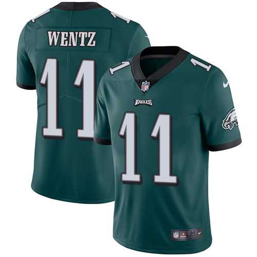 Youth Nike Philadelphia Eagles #11 Carson Wentz Midnight Green Team Color Youth Stitched NFL Vapor Untouchable Limited Jersey
