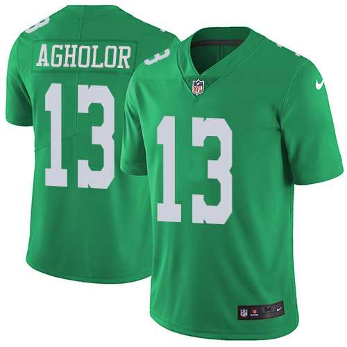 Youth Nike Philadelphia Eagles #13 Nelson Agholor Green Stitched NFL Limited Rush Jersey