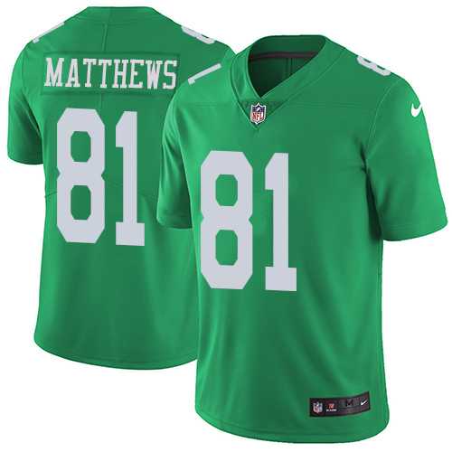 Youth Nike Philadelphia Eagles #81 Jordan Matthews Green Stitched NFL Limited Rush Jersey