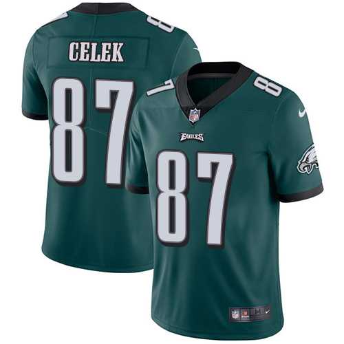 Youth Nike Philadelphia Eagles #87 Brent Celek Midnight Green Team Color Youth Stitched NFL Vapor Untouchable Limited Jersey