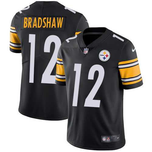 Youth Nike Pittsburgh Steelers #12 Terry Bradshaw Black Team Color Stitched NFL Vapor Untouchable Limited Jersey