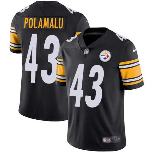 Youth Nike Pittsburgh Steelers #43 Troy Polamalu Black Team Color Stitched NFL Vapor Untouchable Limited Jersey