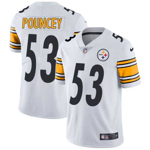 Youth Nike Pittsburgh Steelers #53 Maurkice Pouncey White Stitched NFL Vapor Untouchable Limited Jersey