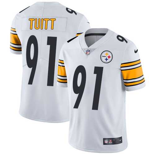 Youth Nike Pittsburgh Steelers #91 Stephon Tuitt White Stitched NFL Vapor Untouchable Limited Jersey