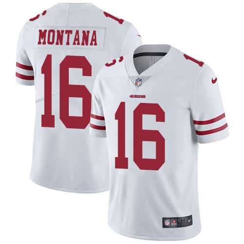 Youth Nike San Francisco 49ers #16 Joe Montana White Stitched NFL Vapor Untouchable Limited Jersey