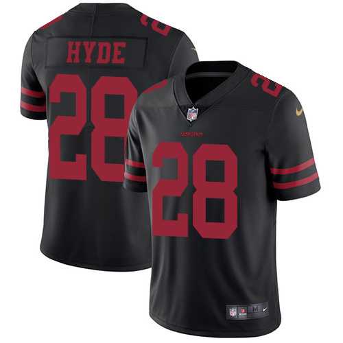 Youth Nike San Francisco 49ers #28 Carlos Hyde Black Alternate Stitched NFL Vapor Untouchable Limited Jersey