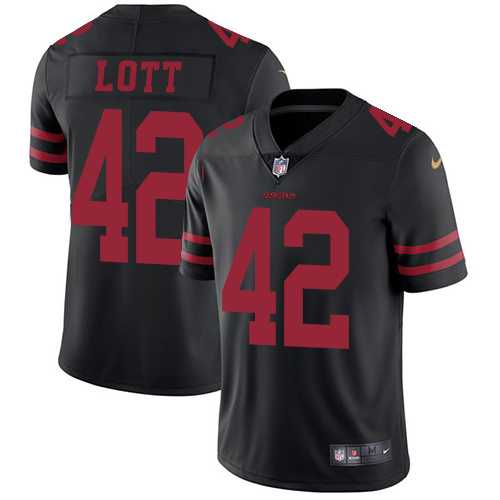 Youth Nike San Francisco 49ers #42 Ronnie Lott Black Alternate Stitched NFL Vapor Untouchable Limited Jersey
