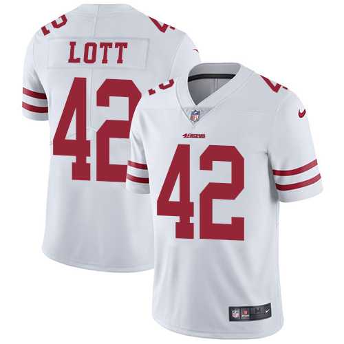 Youth Nike San Francisco 49ers #42 Ronnie Lott White Stitched NFL Vapor Untouchable Limited Jersey