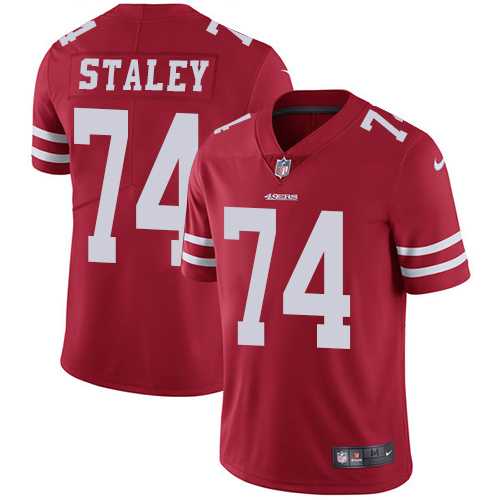Youth Nike San Francisco 49ers #74 Joe Staley Red Team Color Stitched NFL Vapor Untouchable Limited Jersey
