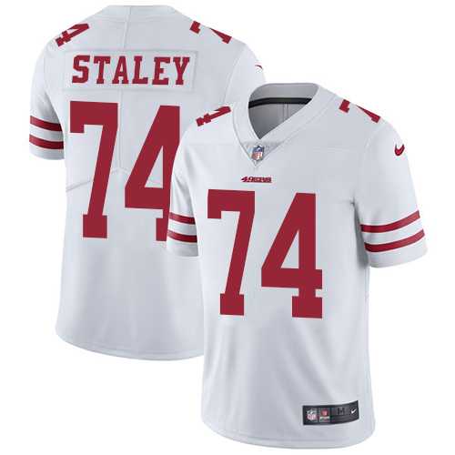 Youth Nike San Francisco 49ers #74 Joe Staley White Stitched NFL Vapor Untouchable Limited Jersey