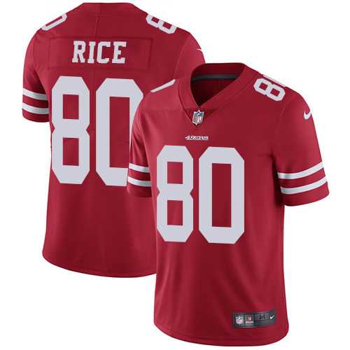 Youth Nike San Francisco 49ers #80 Jerry Rice Red Team Color Stitched NFL Vapor Untouchable Limited Jersey