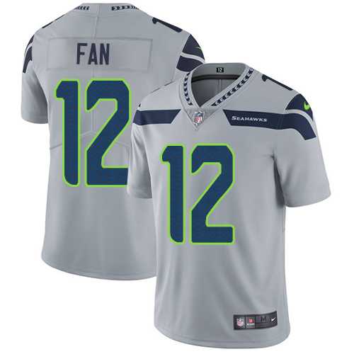 Youth Nike Seattle Seahawks #12 Fan Grey Alternate Youth Stitched NFL Vapor Untouchable Limited Jersey