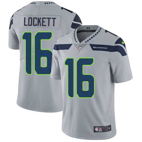 Youth Nike Seattle Seahawks #16 Tyler Lockett Grey Alternate Stitched NFL Vapor Untouchable Limited Jersey