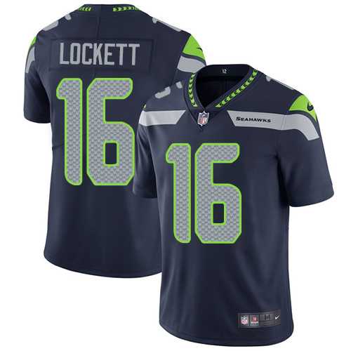Youth Nike Seattle Seahawks #16 Tyler Lockett Steel Blue Team Color Stitched NFL Vapor Untouchable Limited Jersey