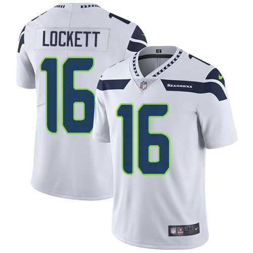Youth Nike Seattle Seahawks #16 Tyler Lockett White Stitched NFL Vapor Untouchable Limited Jersey