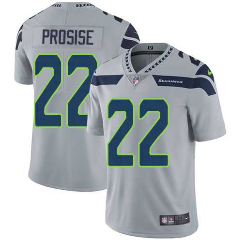 Youth Nike Seattle Seahawks #22 C. J. Prosise Grey Alternate Stitched NFL Vapor Untouchable Limited Jersey