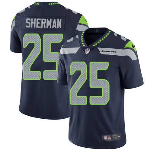 Youth Nike Seattle Seahawks #25 Richard Sherman Steel Blue Team Color Stitched NFL Vapor Untouchable Limited Jersey